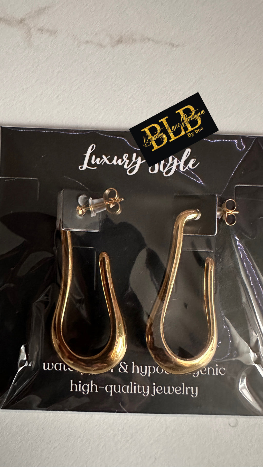 BLB 18k Gold Plated Steel Teardrop Earring