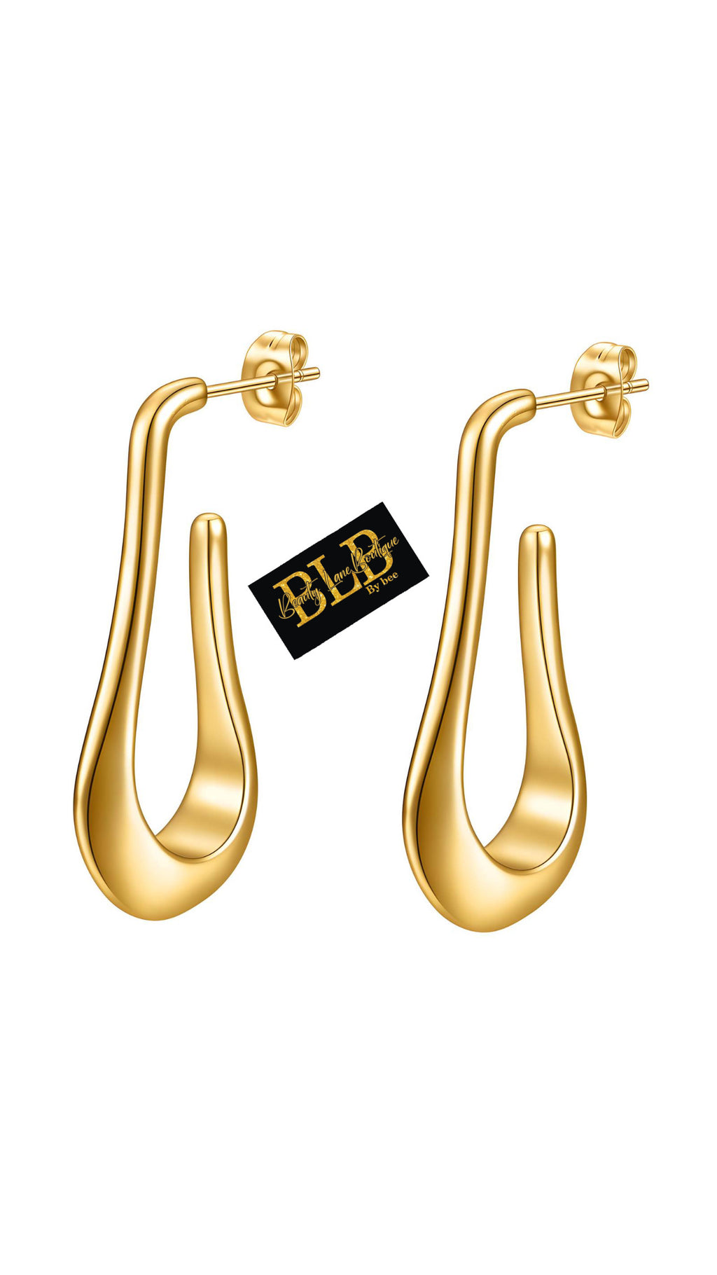 BLB 18k Gold Plated Steel Teardrop Earring