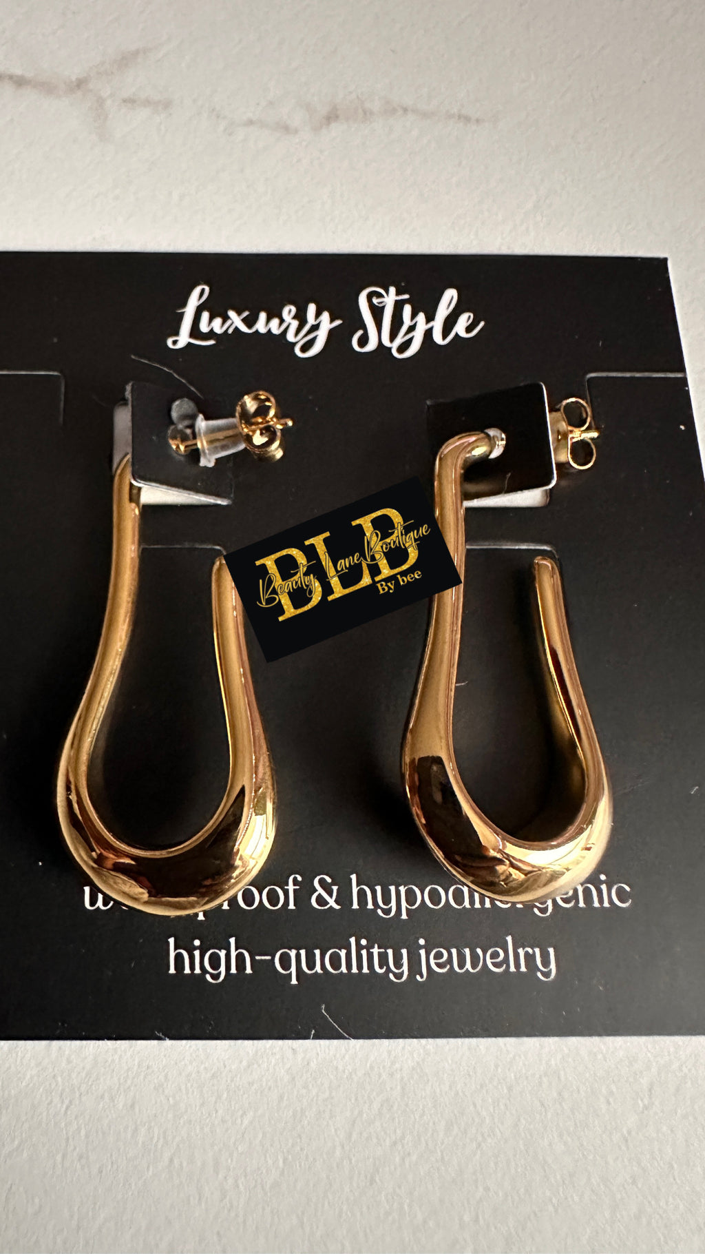 BLB 18k Gold Plated Steel Teardrop Earring